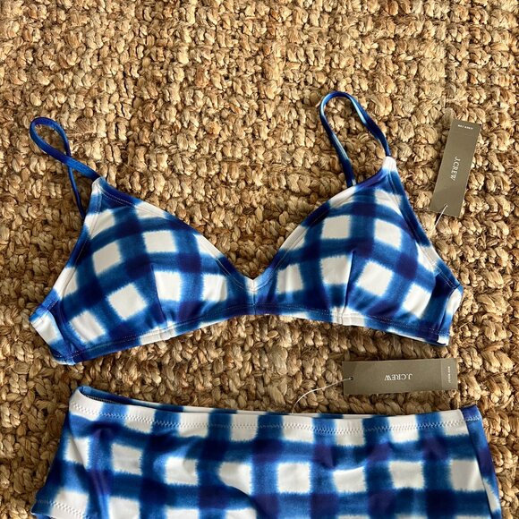 J CREW French bikini top and matching bottom in gingham NWT - Picture 5 of 12